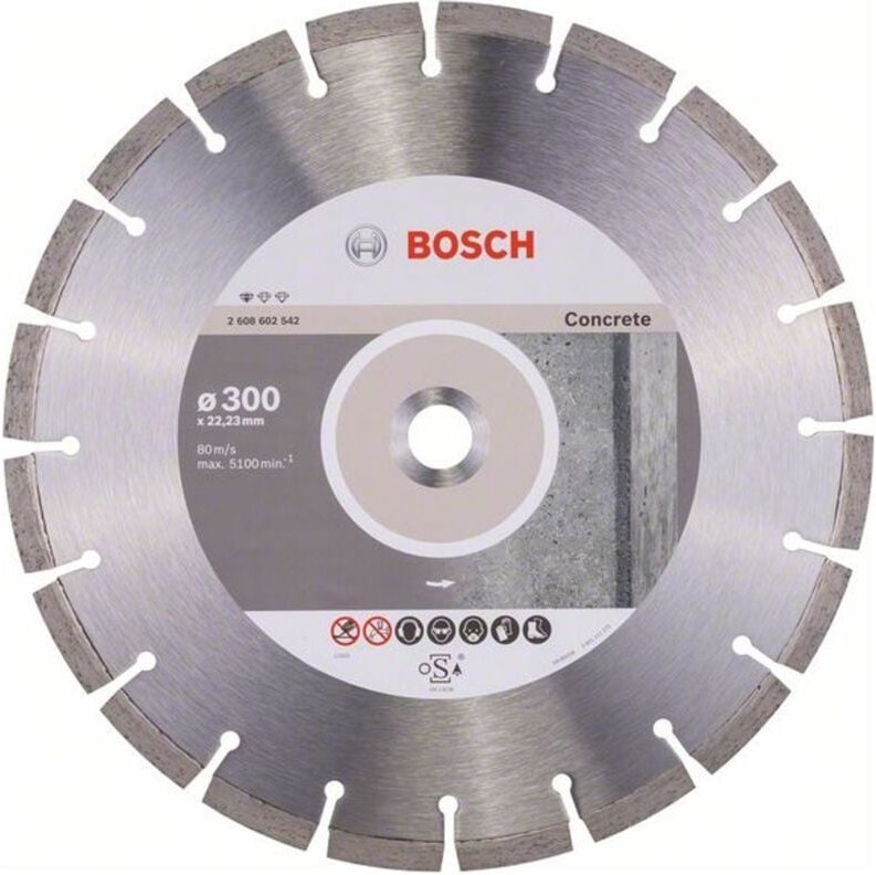 Bosch Diamanttrennscheibe Standard for Concrete 300x22,23x3, x10 mm 2608602542