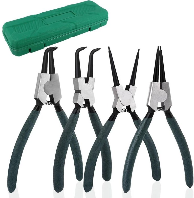 Sprengringzangen-Set, 4-teilig, gerade Sprengringzange mit rutschfesten Griffen, Sprengringzange zum Entfernen von Ringe...