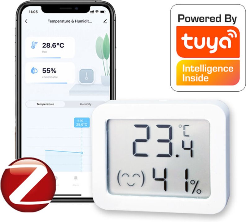 Kleinster Zigbee Tuya LCD-Temperatur- und Feuchtigkeitssensor Export