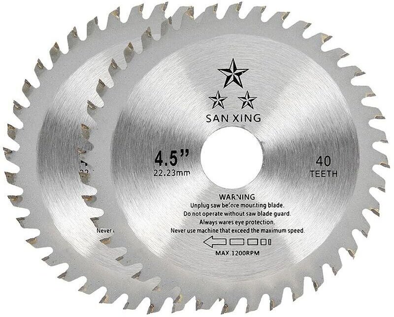2 Stück Hartmetall 4,5 Zoll Holz Fabrik Sägeblatt mit abwechselnden Zähnen Winkelschleifer Schneidemaschine Holzschneide...