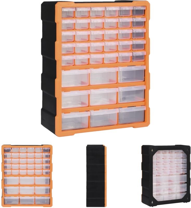 Multi-Schubladen-Organizer mit 39 Schubladen 38x16x47 cm - Werkzeugkästen - Orange - The Living Store