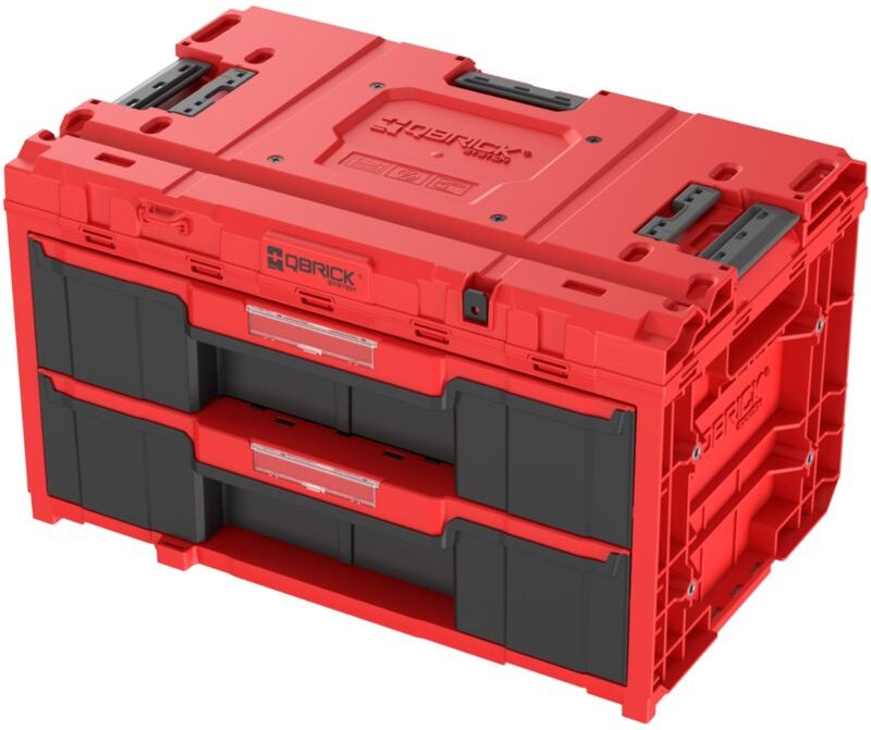One Drawer 2 Toolbox 2.0 red Ultra hd Custom Werkzeugbox 587 x 380 x 340 mm 29 l mit zwei Schubladen - Qbrick System