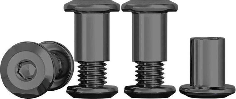 M6x12mm Verbindungsschrauben, M6 Möbelschrauben aus A2 V2A Edelstahl, schwarze Möbelverbinder, Packung mit 10 Verbindung...