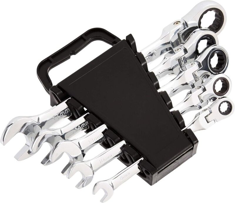 Grundlegender Ratschenschlüsselsatz mit metrischem flexiblem Kopf, 6-teilig