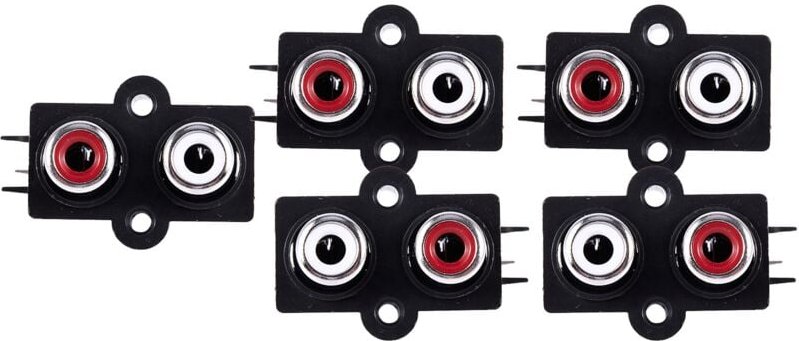 Tlily - 5 Stueck Leiterplattenmontage 2 Position Stereo-Audio Video Buchse Weiblicher Verbinder