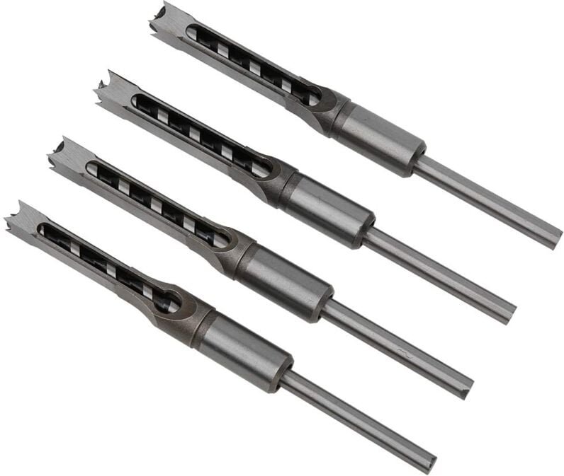 4 Stück 11 Mm 12 Mm 12,Quadratlochbohrer,5 Mm 127 Mm Holzbearbeitungsstemmer Vierkantbohrer Stemmmeißel Holzbearbeitungs...