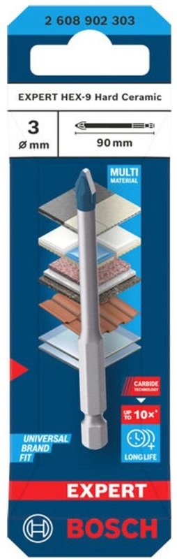Bosch EXPERT Bohrer HEX-9 Hard Ceramic, 3 x 90 mm