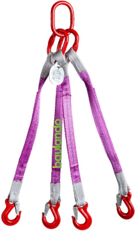 Trizeratop Hebebandgehänge 4 Strang 2100 kg 4 Meter Ösenhaken Anschlagkette