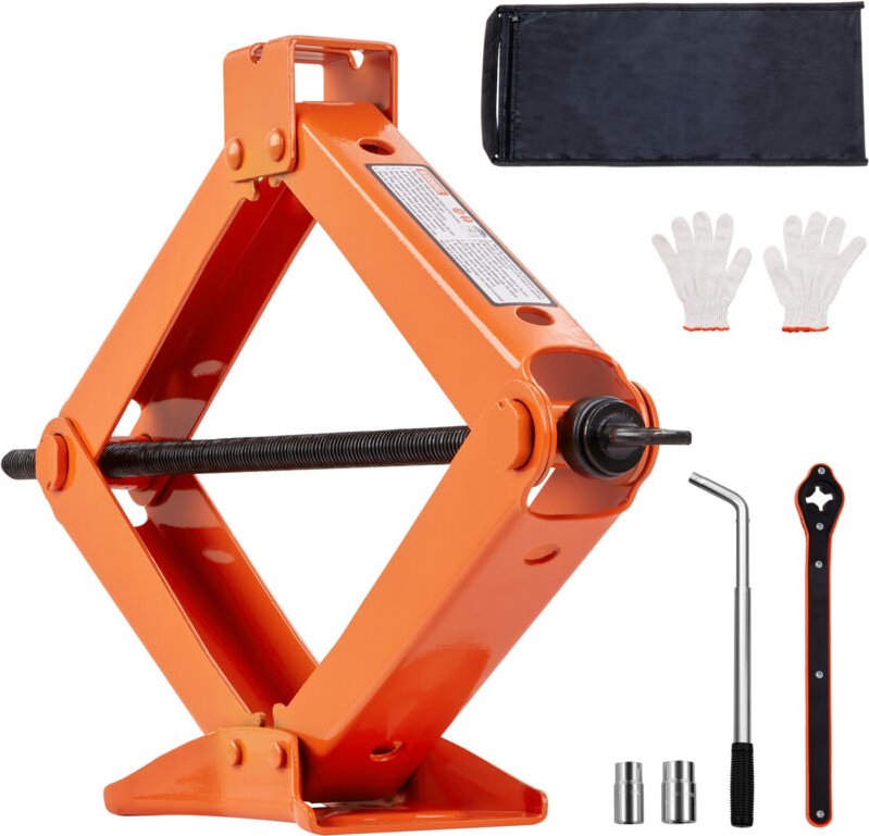 Mophorn 2,5 Tonnen Scherenwagenheber, 5512 lbs Tragkraft, 3,7"-17,1" Hubbereich, Ratschengriff, tragbarer Reifenheber fü...