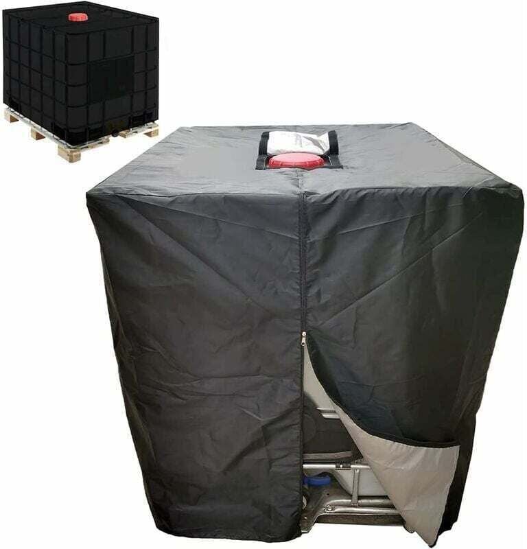 600-Liter-IBC-Wassertankabdeckung, XU, regendicht mit Reißverschluss, winddicht, UV-beständig, reißfest - KZQ