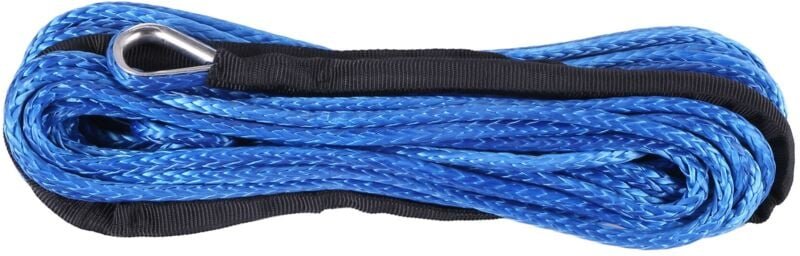3/16 Zoll x 50 7700 LBs Synthetisches Windenseil mit Schutzhülle für atv utv (Blau)