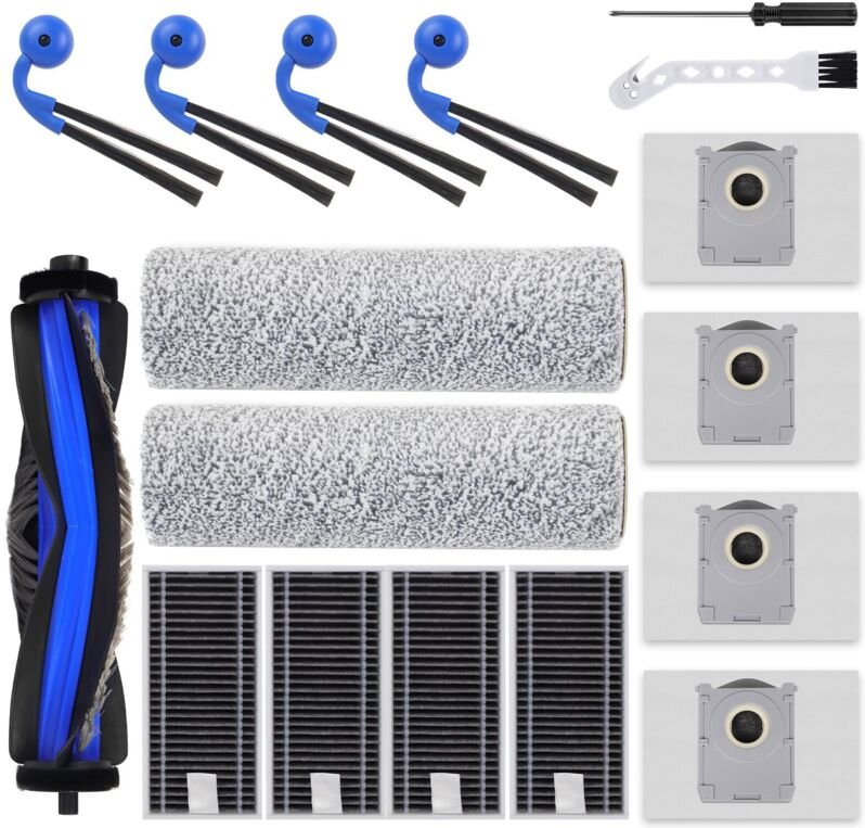 X9 Zubehör für Ecovacs Deebot X9 Pro Omni / X11 Pro Omni Staubsauger,1 Hauptbürste, 2 Rolle Wischtücher,4 Seitenbürsten,...