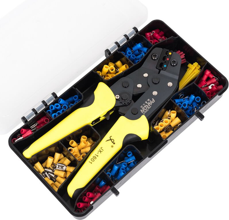 Crimpwerkzeug-Set für isolierte Anschlussklemmen, 24–14 AWG, 280 Anschlussklemmen, 40 Kabelbinder