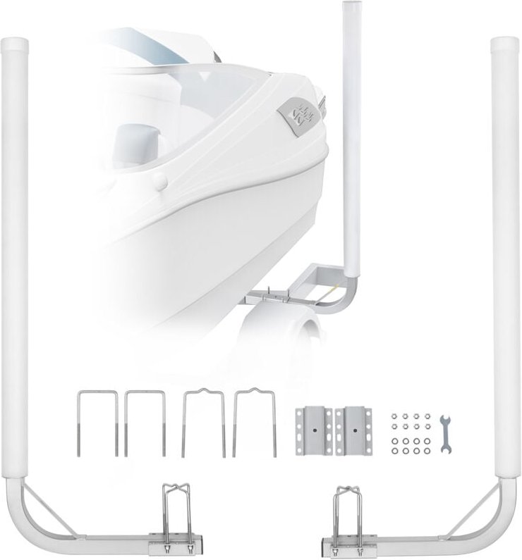 VEVOR L-Form 1,2 m Anhängerpfahl Bootsanhänger Anleitung Kurbelstütze Bootsführung, 16 cm Einstellbare Breite Boat Trail...