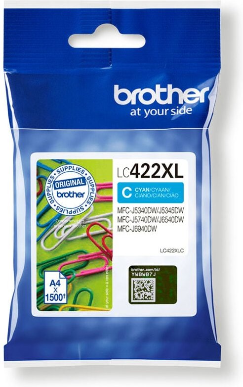 Brother - Tintenpatrone Originalzubehör LC-422XLC ca. 1.500 Seiten cyan