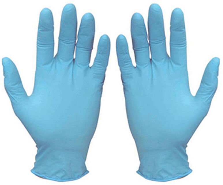 Santex - Schachtel mit 100 blauen puderfreien Nitrilhandschuhen, Größe 8, mittel, gd21bc