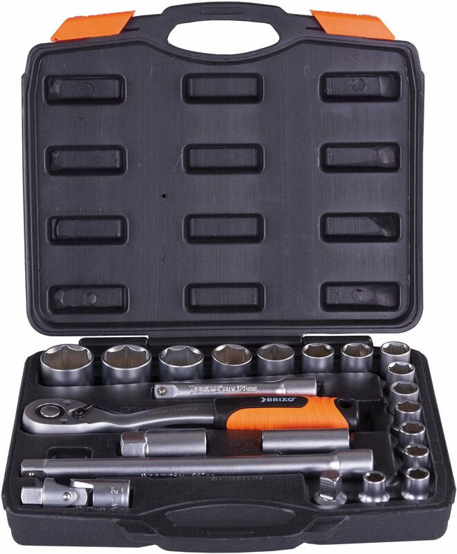 Brixo - Kit Kit in bekannten Bussola Satinato 22 Teile mit Cricchetto Key