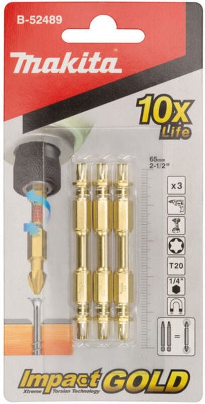 Makita b-52489 Doppel-Drill-Bit 20 - 65 mm, Mehrfarbig