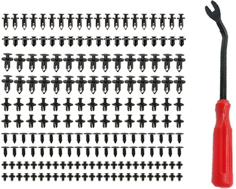 Tlily - 190 Stück Auto-Befestigungsclips, Fahrzeug-Halternieten, Kunststoff, gemischte Autoclips, 6 Größen, für Türverkl...