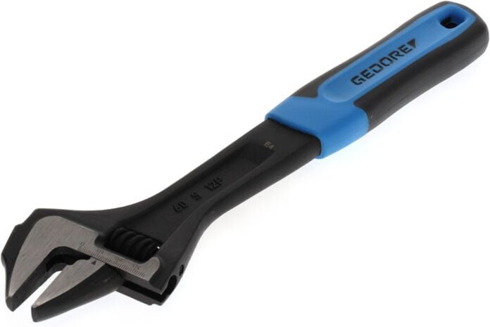 Gedore - 60 s 12 jp Einmaulschlüssel 12', verstellbar, phosphatiert mit Kunststoffgriff