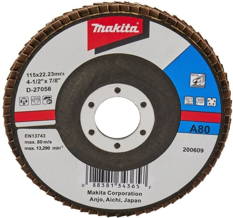 Fächerschleifscheibe 115 mm A80 - D-27056 - Makita