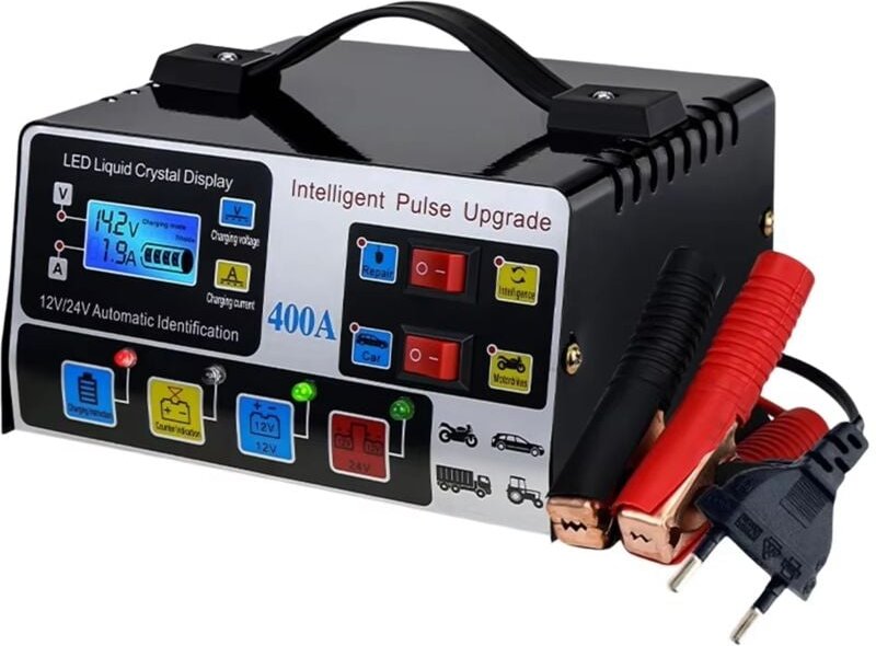 400A Auto-Batterie Ladegerät Motorrad-Batterie Ladegerät 400A 12V24V 220W Intelligente Impulsreparatur Ladegerät EU-Plug