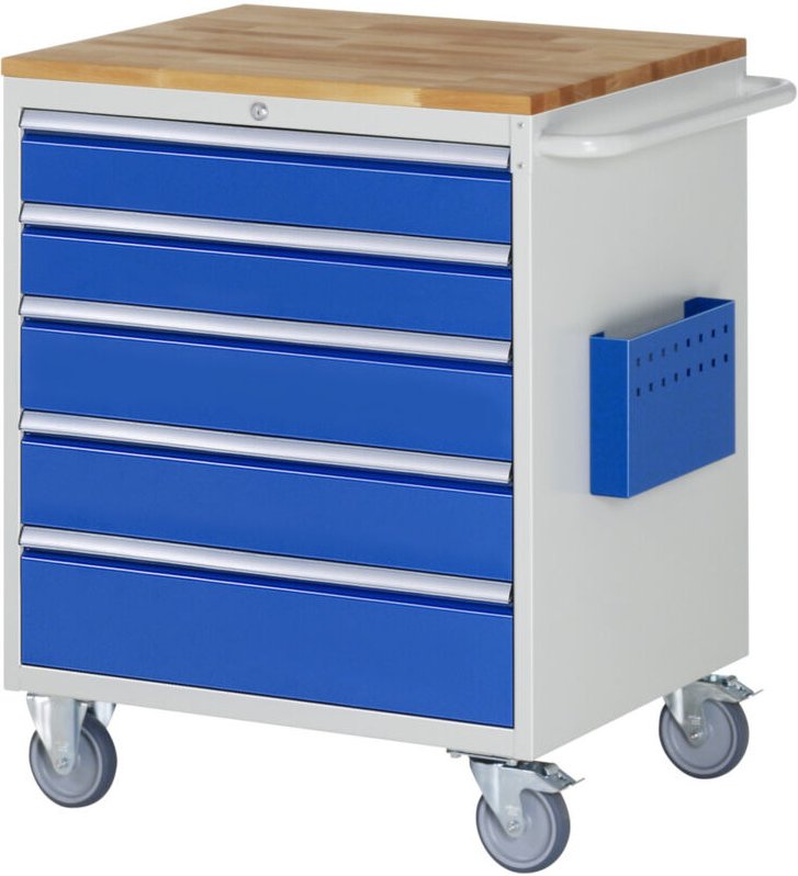 Montagewagen Buche 5x Schublade 2x120 2x150 1x180mm BxTxH 770x650x975mm - RAU