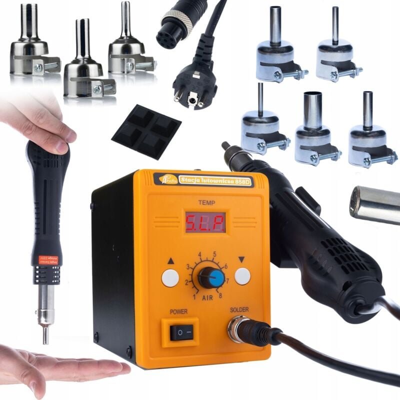 Rosfix 858D + 8 Düsen – Heißluft Lötstation 700W Leistung, 100-500°C, ESD-sicher Für Elektronik & Kunststoffreparaturen ...