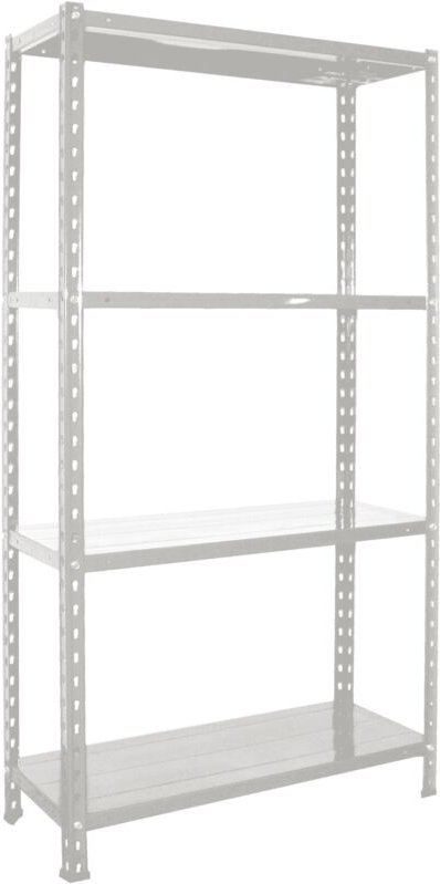 Widerstandes Metallregal mit 4 Regalen 75x30x150 cm - White - White