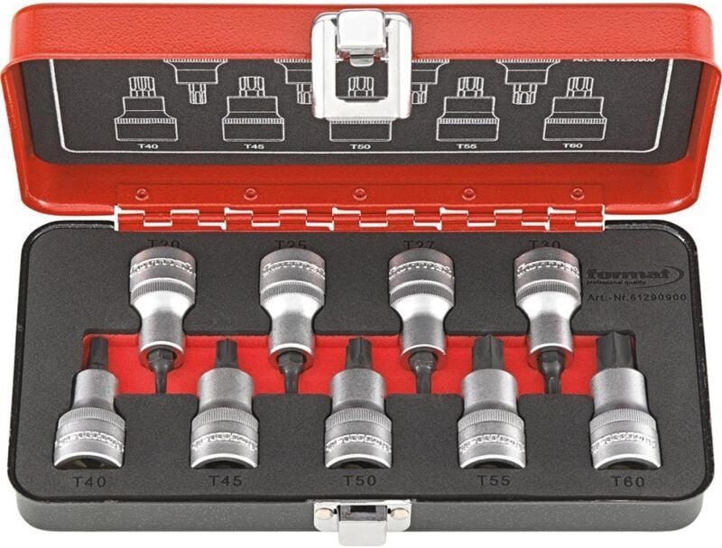 Schraubend.Einsatz-Gar. 1/2'TORX 9tlg. Format 61290900