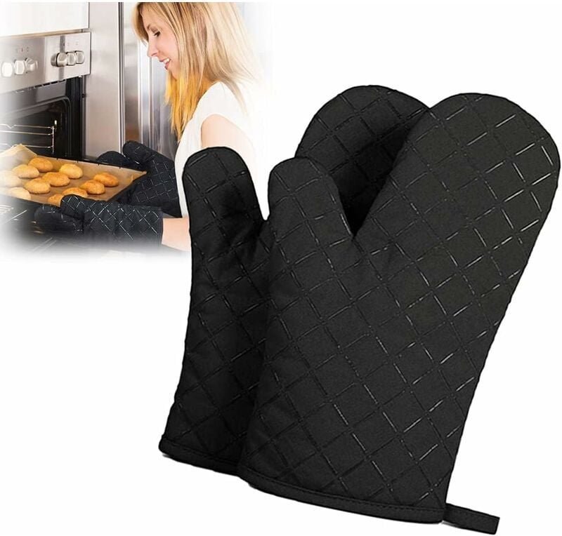 Ofenhandschuhe, hitzebeständig und rutschfest, geeignet zum Kochen, Grillen, 1 Paar
