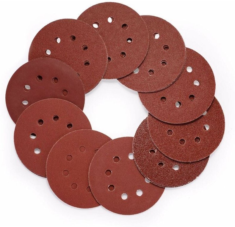 80 Stück Schleifscheiben, 125 mm Schleifscheiben, Körnung 8, runde Löcher, Schleifpapier, Schleifblätter, Schleifpapier