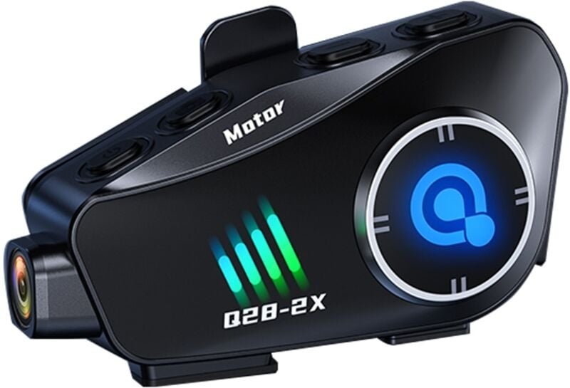 Q28-2X Wireless Motorradhelm-Headset mit Bluetooth, 1080P HD-Videoaufnahme & Fahrkamera