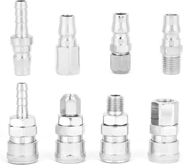 8-teiliges 1/4"-Schnellkupplungsset für Druckluftschläuche