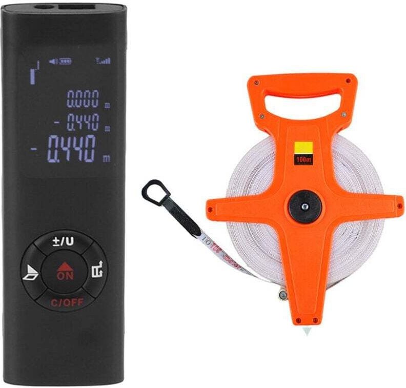 Télémètre Laser Haute Précision 40 m avec Ruban à Mesurer Pliable 100 m Outil de Mesure Distance