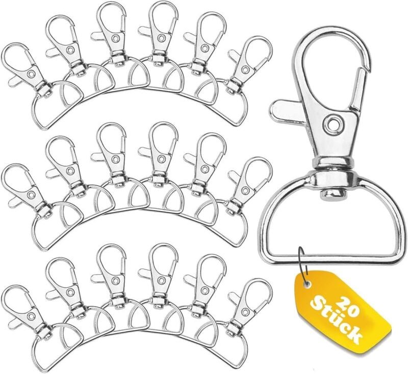 40 Stück Schlüsselanhänger, Karabiner Schlüssel Ring Drehverschluss Ideal für DIY Makramee Zubehör Schlüsselanhänger Sch...