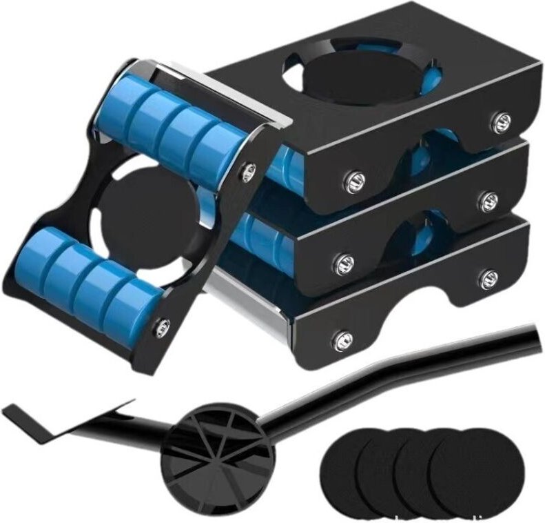 Schwere Möbel mühelos bewegen: Möbelhebeset mit drehbaren Rollen und Möbelgleitsystem, Tragkraft: 700 lbs (ca. 318 kg).