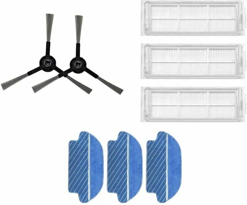 3 Filter, 2 Seitenbürsten und 3 Wischmopps für Proscenic M6 Pro Roboterstaubsauger - Ymyny