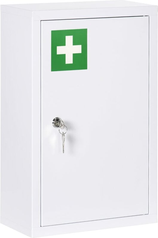 Medizinschrank, Apothekerschrank mit 3 Fächern, Medikamentenschrank, Abschließbarer Erste Hilfe Schrank mit 2 Schlüsseln...