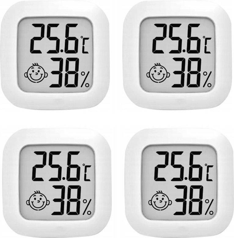 4x digitales Raumthermometer, elektronisches Hygrometer, Luftfeuchtigkeit