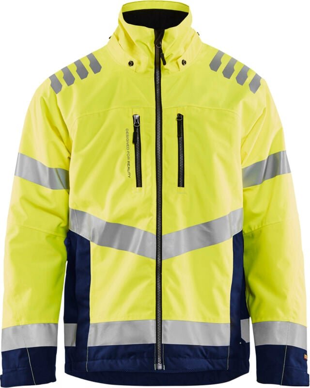 Arbeitsjacke mit Futter, Hochsichtbarkeit 4780 – Neon Gelb / Marine 4XL