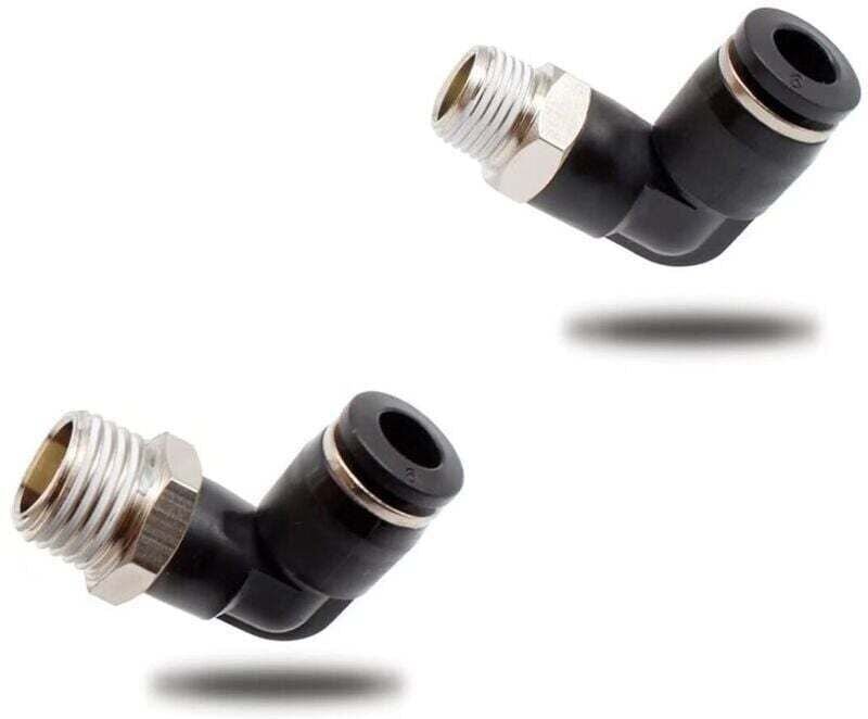 Stück pneumatische Verbinder, Schnellkupplungen mit Außengewinde, schwarzer pneumatischer Winkelverbinder, geeignet für ...