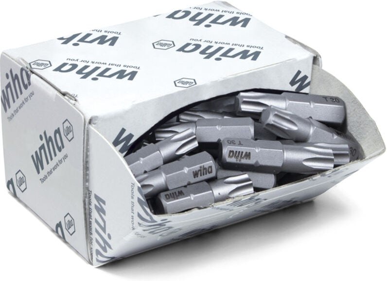 Wiha Bit Set Standard 25 mm TORX® (T30) 50-tlg. 1/4" C6,3 in Großpackung (08069)