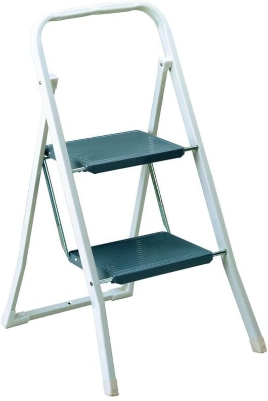 Rayen 0135 - Leiter mit zwei Stufen, klappbare Metallleiter