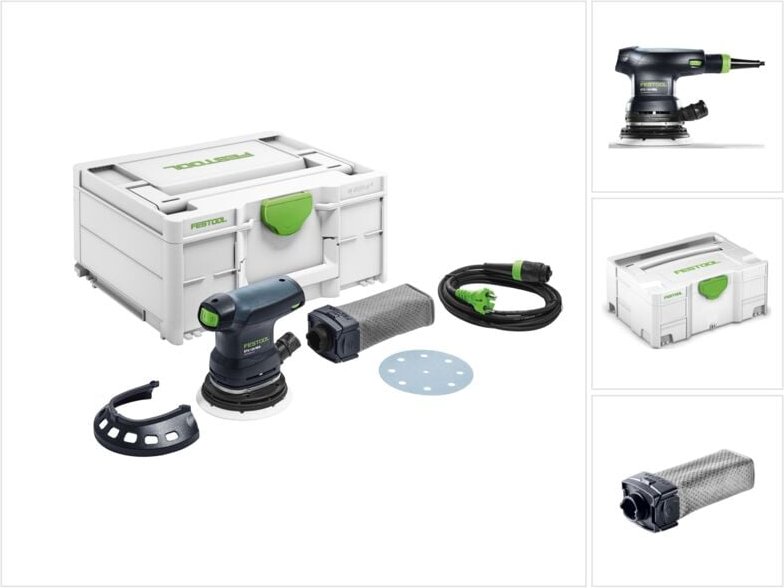 Ets 125 REQ-Plus Exzenterschleifer 250W 2mm Hub 125mm im Systainer + Zubehör ( 574636 ) + extra Staubfangbeutel - Festoo...