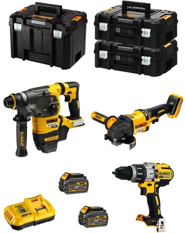 Dewalt - Kit FVK381T2HD-QW 54V/18V (DCH333 + DCD996 + DCG418 + 2 x 6,0 Ah + DCB118 + 2 x tstak ii + tstak vi)