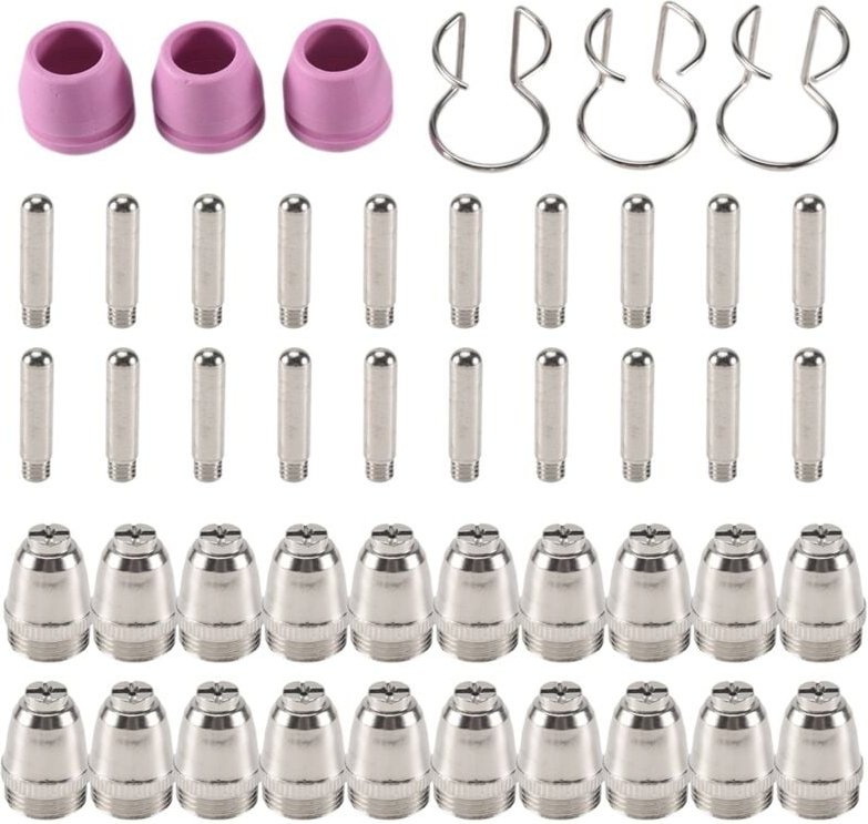 46 stücke für -55 -60 WSD-60 Plasma Verbrauchs Material Kit Schneid Spitzen DüSen Elektroden Abschirm Kappe 1,0 Mm