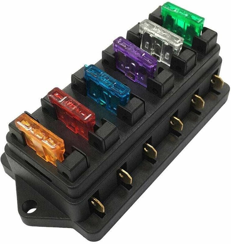 6-fach Sicherungskasten mit Flachsicherungsblock für den Motorraum - Enthält 6 Standardsicherungen zum Schutz der elektr...