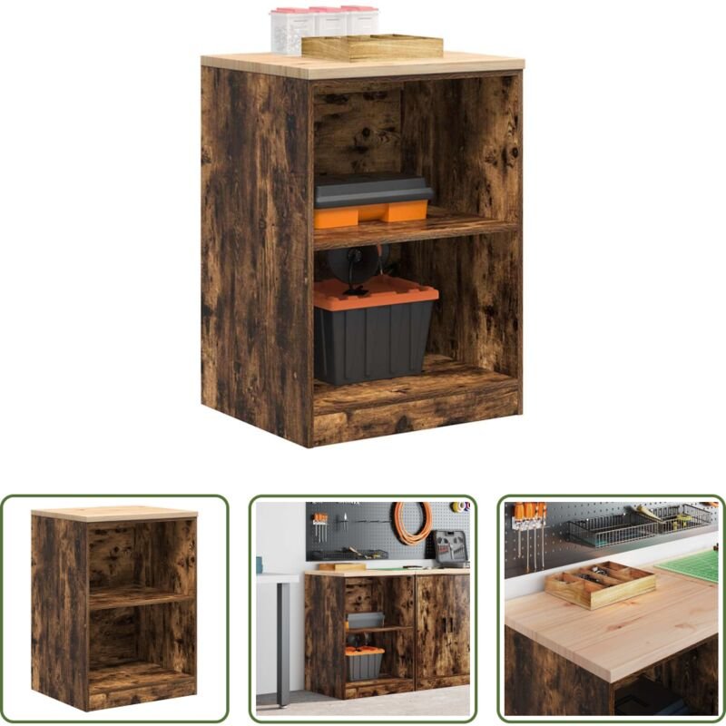 Werkzeugaufbewahrung - Garagen-Aufbewahrungsschrank Räuchereiche Massivholz Kiefer