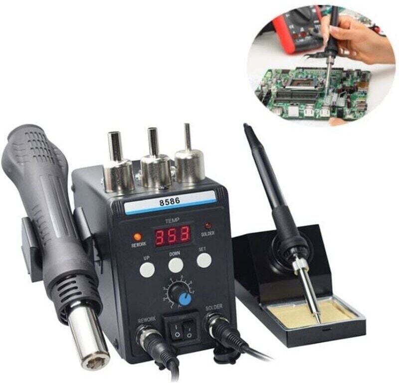 700-W-Heißluft-Lötstation und Lötkolben, 2-in-1-Lötkolben zum Entlöten, Heißluftstation mit einstellbarer Temperatur von...
